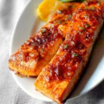 Bourbon Peach Glazed Salmon