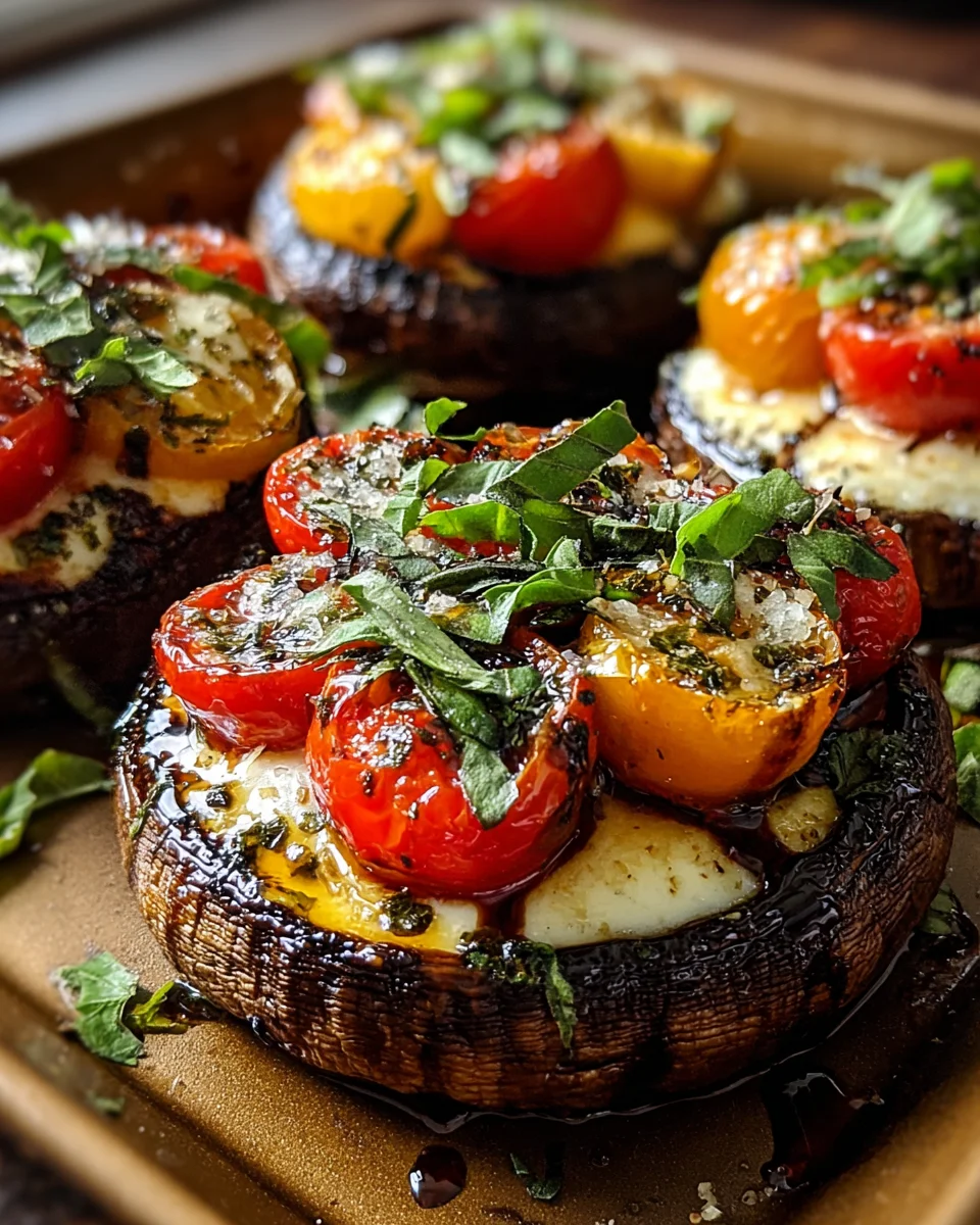 Caprese Stuffed Garlic Butter Portobellos