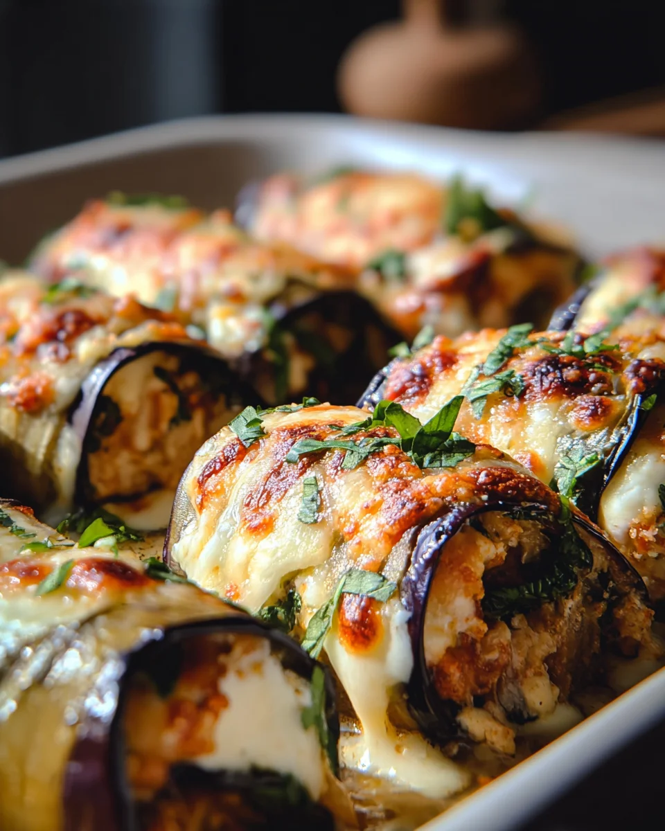 Cheesy Eggplant Rolls