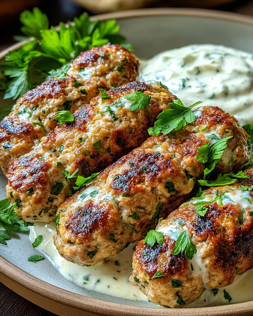 Chicken Kofta with Garlic Yogurt Sauce
