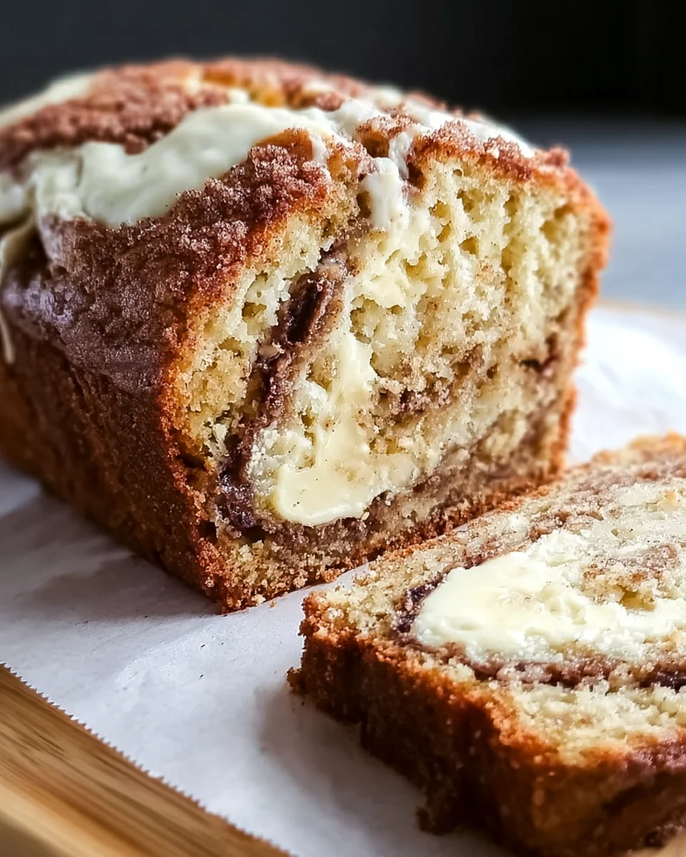 Cream Cheese Cinnamon Swirl Banana Bread