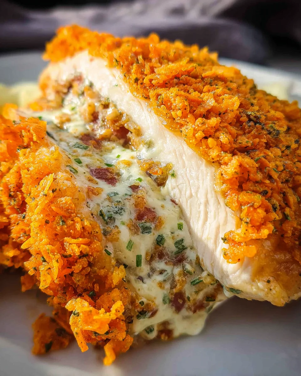 Cream Cheese and Bacon Stuffed Doritos Chicken 17 Cream