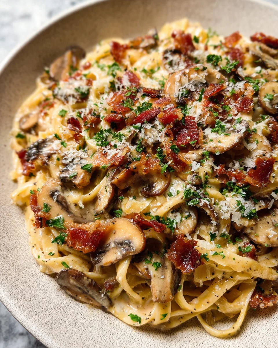 Creamy Bacon and Mushroom Pasta