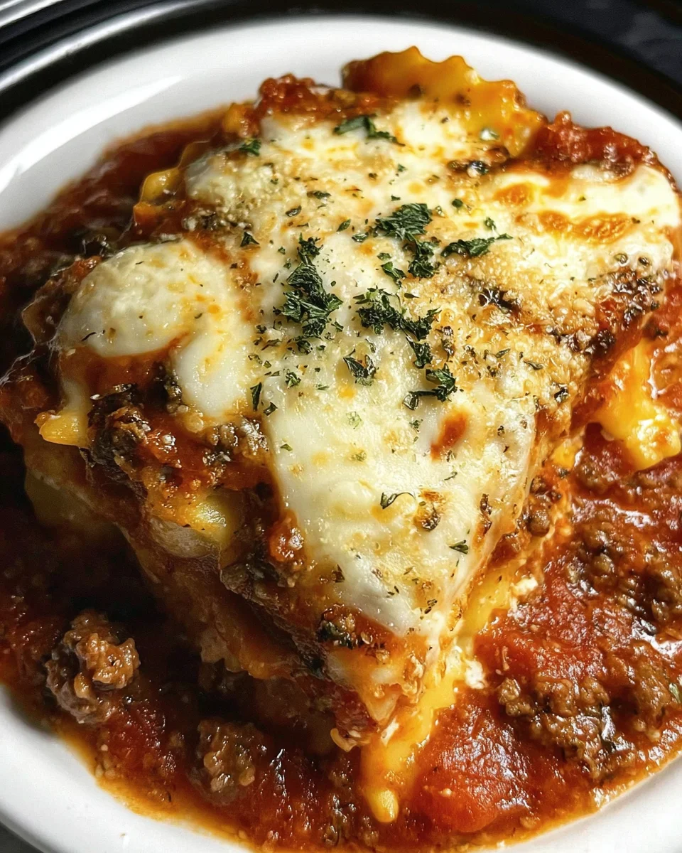 Crockpot Ravioli Lasagna