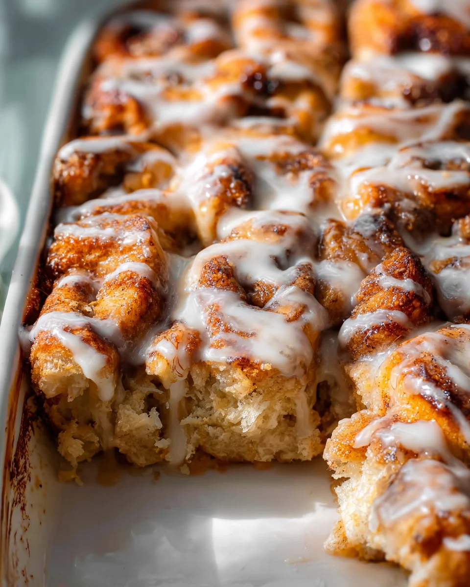 Easy Cinnamon Roll Casserole (7 ingredients!)