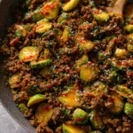 Ground Beef and Brussels Sprouts