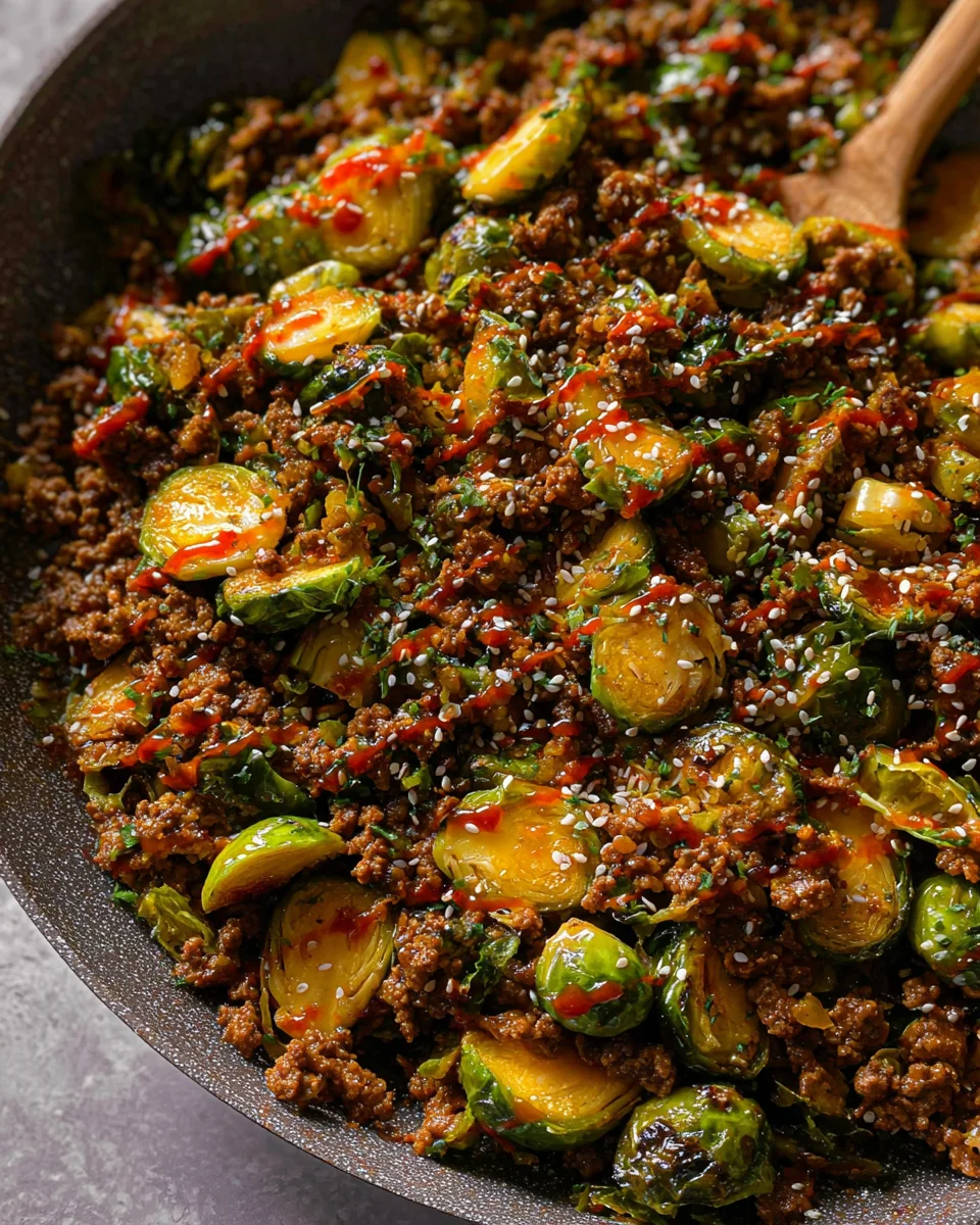 Ground Beef and Brussels Sprouts