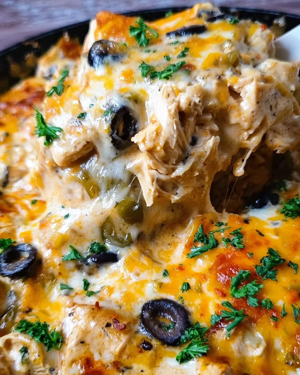 One Pan Sour Cream Chicken Enchilada Skillet