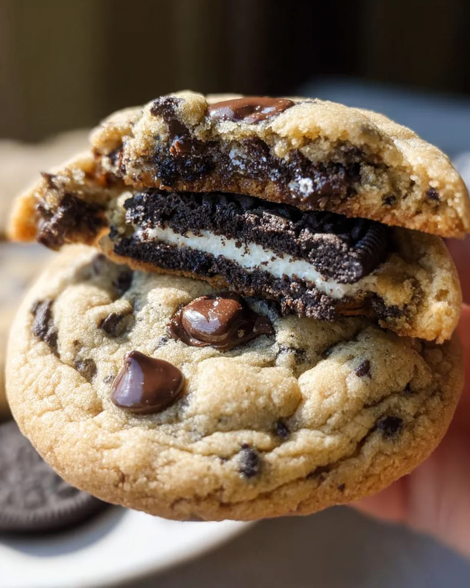 Oreo Stuffed Chocolate Chip Cookies
