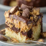 Peanut Butter Chocolate Poke Cake
