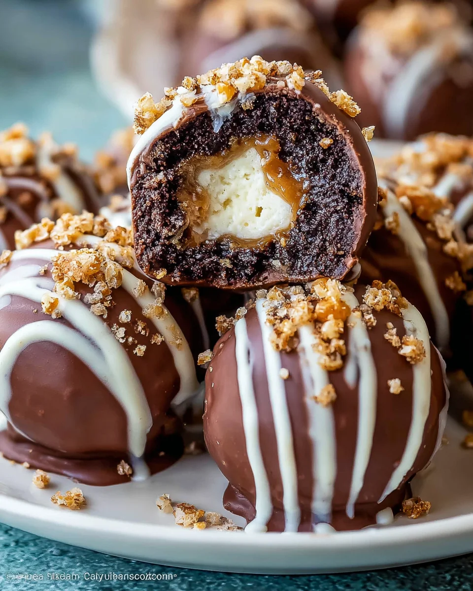 Pretzel Oreo Balls {Stuffed with Salted Caramel}
