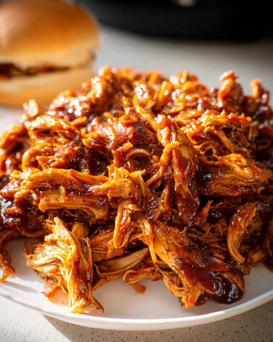 Shredded BBQ Chicken (Crock Pot Recipe)