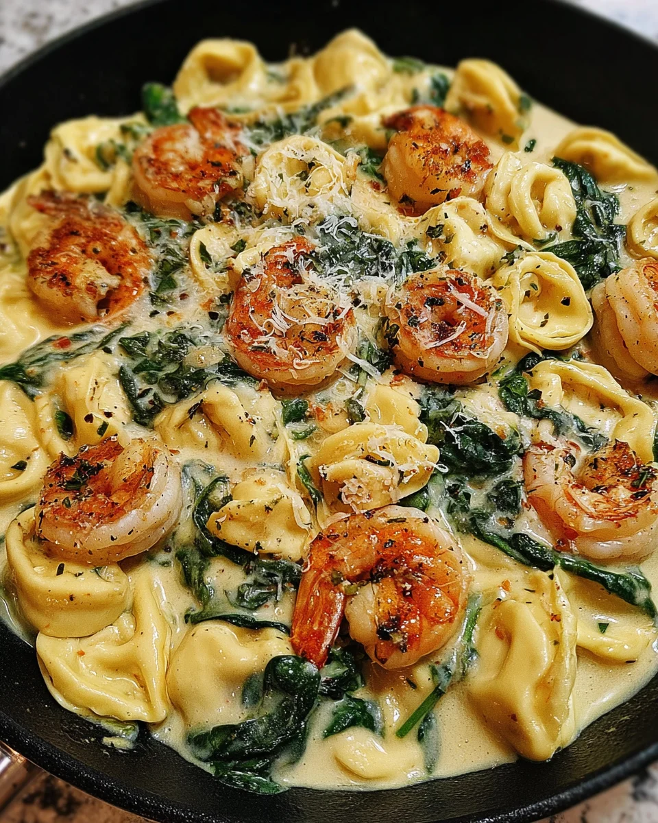 Shrimp Tortellini with Garlic Sauce