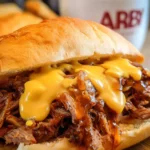 Slow Cooker Beef and Cheddar Sandwiches