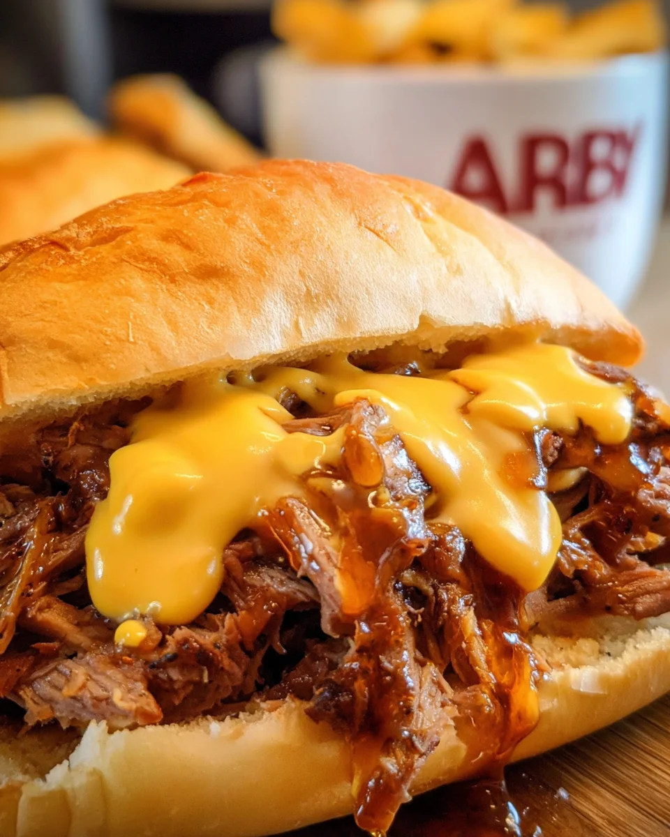 Slow Cooker Beef and Cheddar Sandwiches