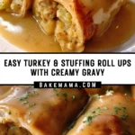 Easy Turkey & Stuffing Roll Ups with Creamy Gravy 15 Pinterest Hidden Image