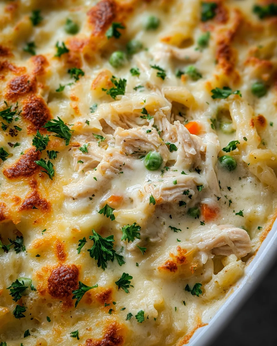 Dump-and-Bake Chicken Alfredo Rice Casserole Recipe