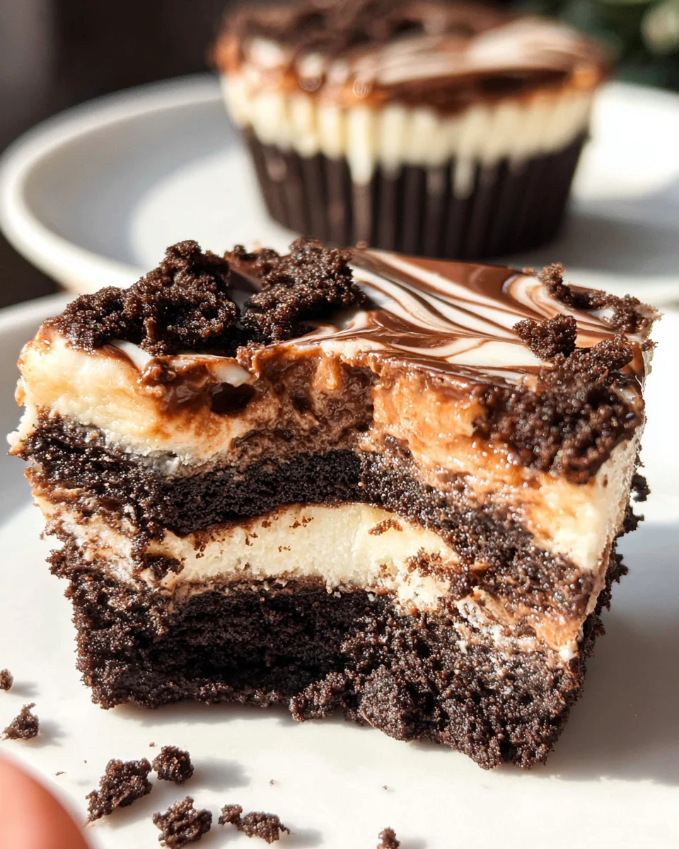 Fudge Swirled Oreo Bottom Cheesecake Cupcakes 18 Fudge