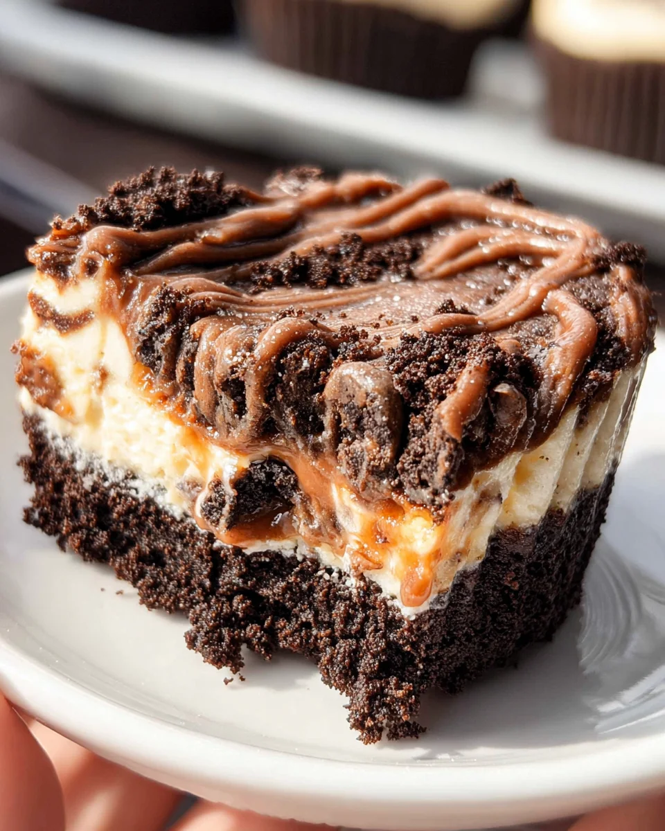 Fudge Swirled Oreo Bottom Cheesecake Cupcakes 19 Fudge