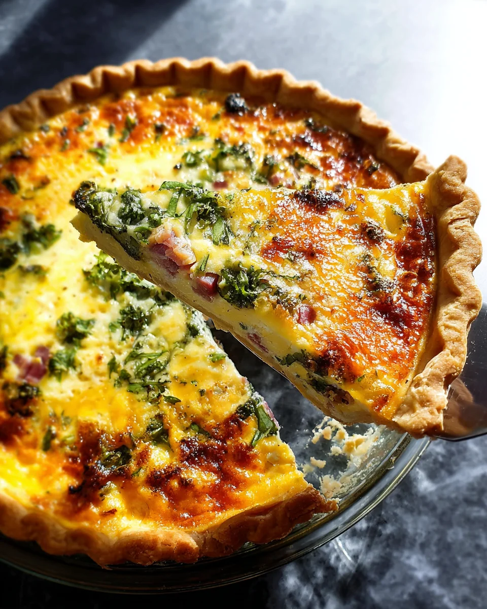Gruyere, Ham And Arugula Quiche