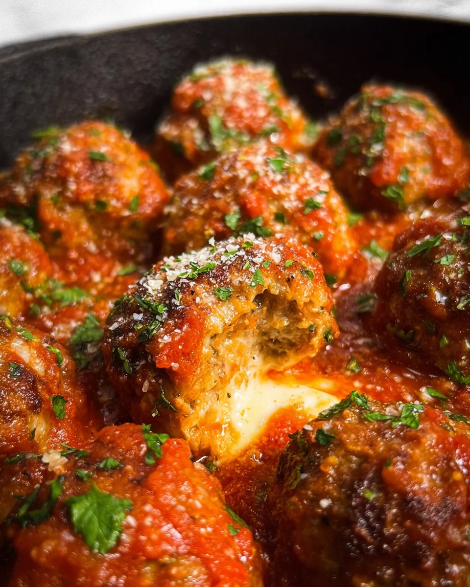 Mozzarella Stuffed Meatballs 29 Mozzarella Stuffed Meatballs