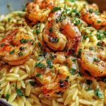 Shrimp Orzo in Lemon Garlic Sauce
