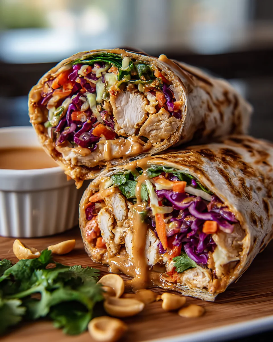 Thai Peanut Chicken Wraps